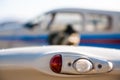 Airplane wing closeup Royalty Free Stock Photo