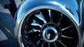 airplane wing and engine, highlighting the intricate details and design Royalty Free Stock Photo