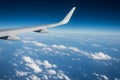 Airplane wing during flight Royalty Free Stock Photo