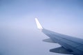 Airplane wing. Flight in the sky Royalty Free Stock Photo