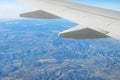 Airplane wing and landscape