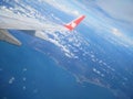 The airplane wing of Lion Air airline Royalty Free Stock Photo