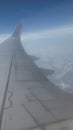 Airplane wing view from inside