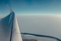 Airplane wing view thru porthole