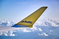 Airplane wing winglets Airbaltic logo sign