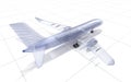 Airplane wire model , on white Royalty Free Stock Photo