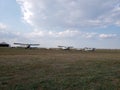 Airplanes at the airfield