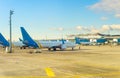 Airplanes, airport, runway, terminal, Kiev Royalty Free Stock Photo