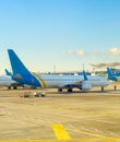 Airplanes, airport, runway, terminal, Kiev Royalty Free Stock Photo