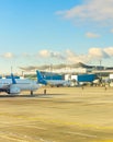 Airplanes  airport  runway  terminal  Kiev Royalty Free Stock Photo