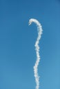 Airplanes on airshow. Aerobatic team performs flight