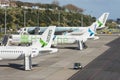 Airplanes of Azores Airlines before SATA Internacional lined u