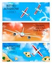 Airplanes Banners Realistic