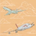 Airplanes and clouds card