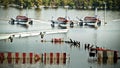 Airplanes drown in the water