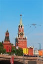Airplanes fly over Red Square Royalty Free Stock Photo