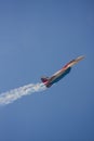 Airplanes flying during the airshow.