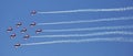 Airplanes formation during acrobatic performance at Airshow