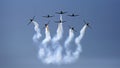 Airplanes formation during acrobatic performance at Airshow Royalty Free Stock Photo