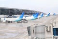 Airplanes of Garuda Indonesia at Soekarno-Hatta International Jakarta Airport