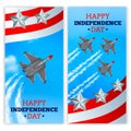 Airplanes Independence Day Banners Realistic