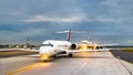 Airplanes lined up for takeoff at Atlanta Airport in the USA