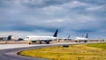 Airplanes lined up for takeoff at Atlanta Airport in the USA