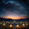 Airplanes in Night Sky