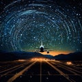 Airplanes in Night Sky