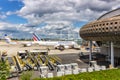 Airplanes at Paris Charles de Gaulle airport terminal 2 in France