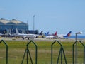 Airplanes parked at alicante elche airport