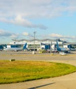 Airplanes, passengers, airport Boryspil, Kiev Royalty Free Stock Photo