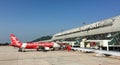 Airplanes at the Penang airport in Malaysia