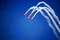 Airplanes performing stunts during airshow Royalty Free Stock Photo