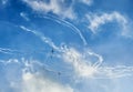 Airplanes show on the sky