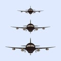 Airplanes silhouette front