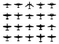 Airplanes silhouette set.