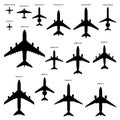 Airplanes silhouettes Royalty Free Stock Photo