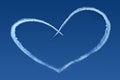 Airplanes Skywriting a Heart Royalty Free Stock Photo
