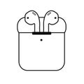 Airpods icon isolated on white background. Wireless symbol modern, simple, , icon for website design, mobile app, ui. Vector