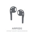 Airpods icon. Trendy Airpods logo concept on white background fr