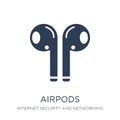 Airpods icon. Trendy flat vector Airpods icon on white background from Internet Security and Networking collection