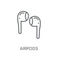 Airpods linear icon. Modern outline Airpods logo concept on whit