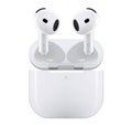 AirPods 4th Generation, white wireless headphones, on transparent background. Active Noise Cancellation. Powered by the
