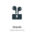 Airpods vector icon on white background. Flat vector airpods icon symbol sign from modern internet security and networking