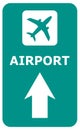 Airport ahead guide road sign