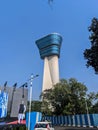 Airport air traffic control tower of Mumbai Airport. Royalty Free Stock Photo