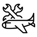 Airport aircraft repair icon, outline style