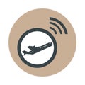 Airport aircraft signal travel transport terminal tourism or business block and flat style icon