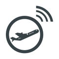 Airport aircraft signal travel transport terminal tourism or business flat style icon